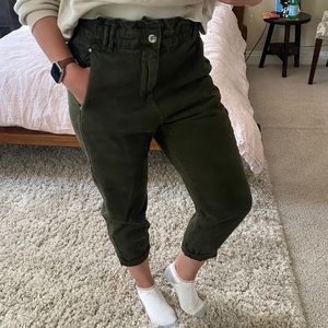 Zara green denim pants size 4
